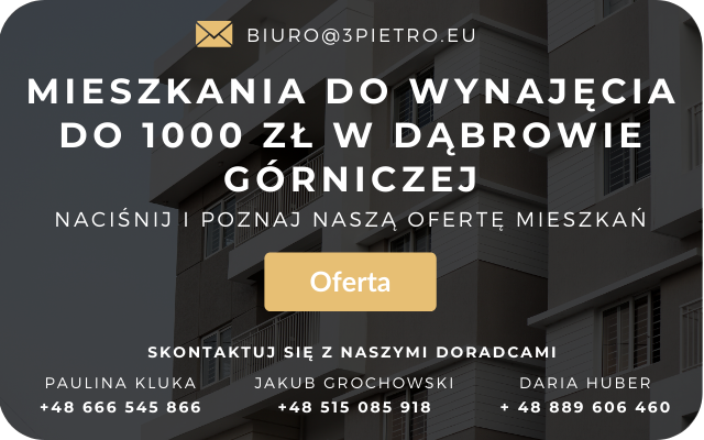 Mieszkania do wynajęcia do 1000 zł Dąbrowa Górnicza