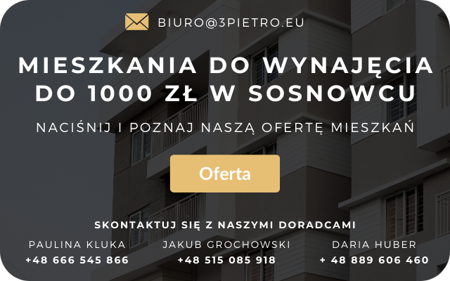 Mieszkania do wynajęcia do 1000 zł Sosnowiec