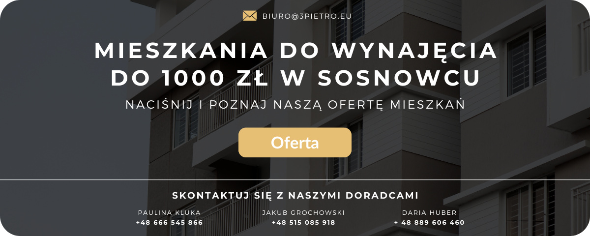 Mieszkania do wynajęcia do 1000 zł Sosnowiec
